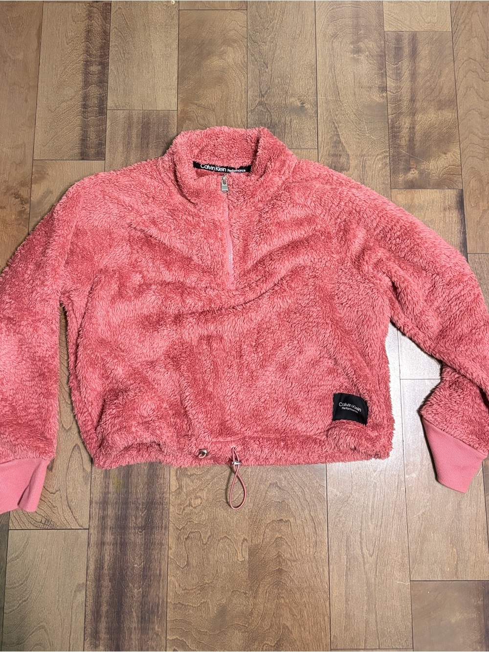Calvin Klein Performance Coral Pink Sherpa Half-Zip Pullover